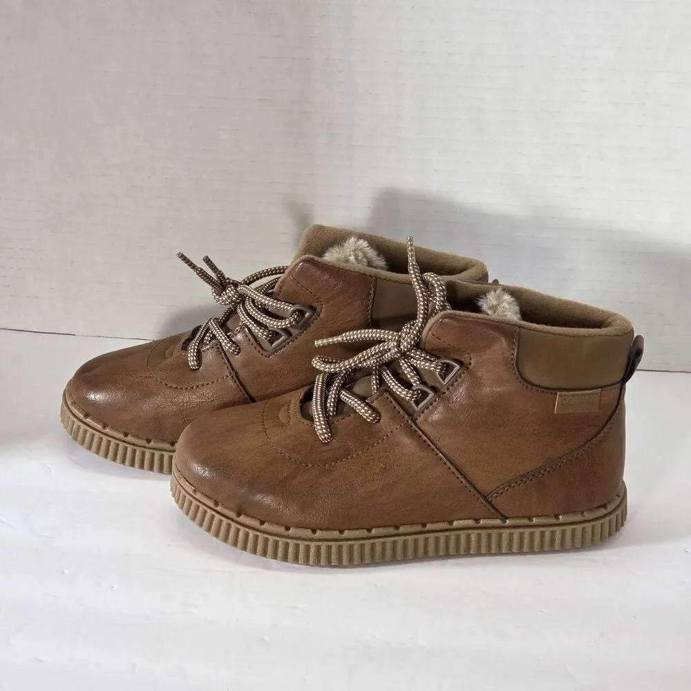 OshKosh B'gosh Kids Size 3 Brown Haskell-OY Ankle Boots Faux Fur Lace Up Winter